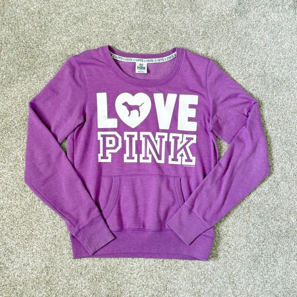 2009 Victoria's Secret PINK Purple Crewneck Sweatshirt Size S